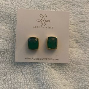 Addison weeks green/gold stud earrings